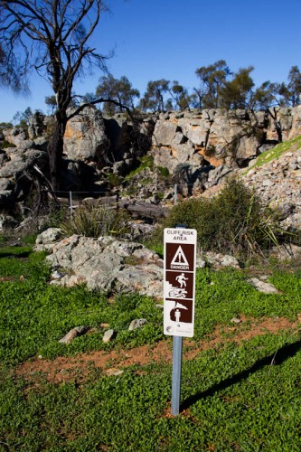Beware of crumbly cliffs